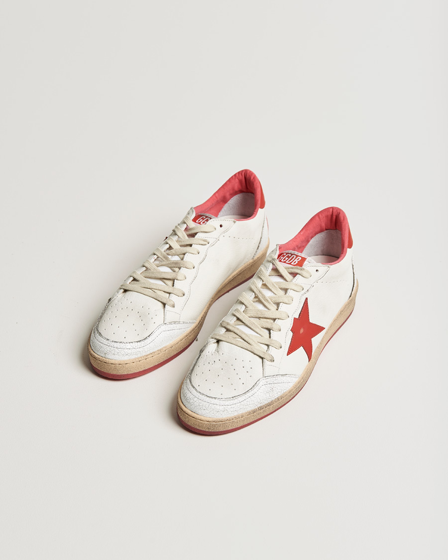 Mies | Golden Goose Deluxe Brand Ball Star Sneakers White/Red | Golden Goose | Deluxe Brand Ball Star Sneakers White/Red