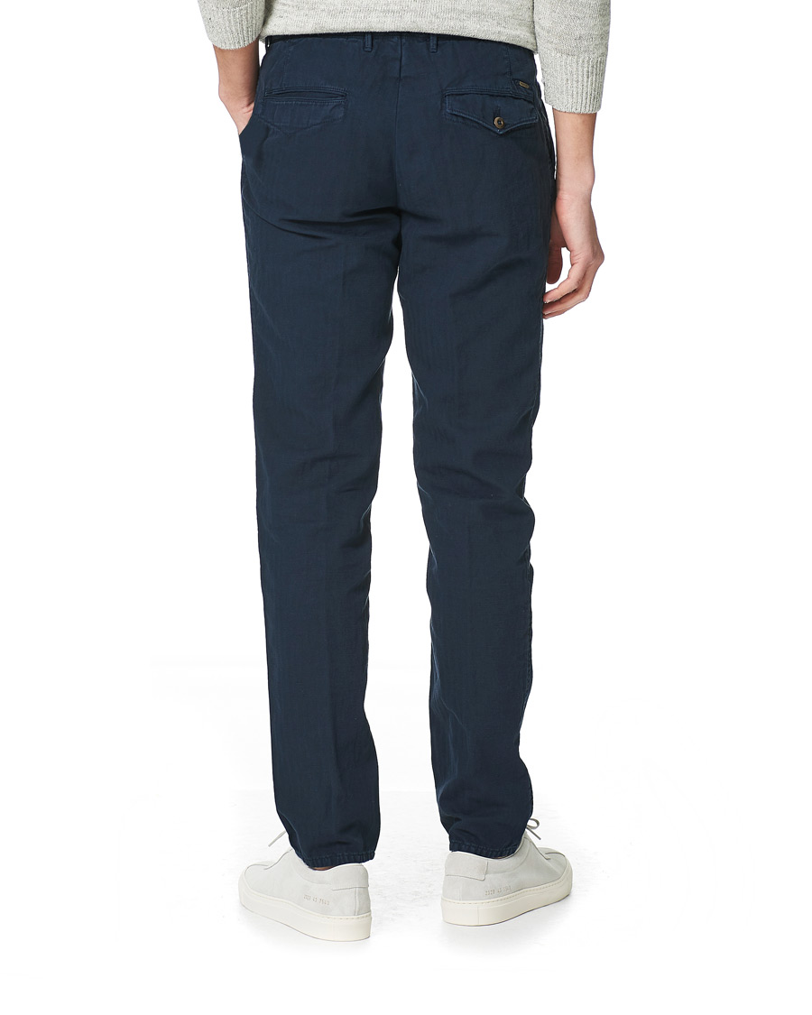 Mies | Housut | Incotex | Tapered Fit Cotton Trousers Navy