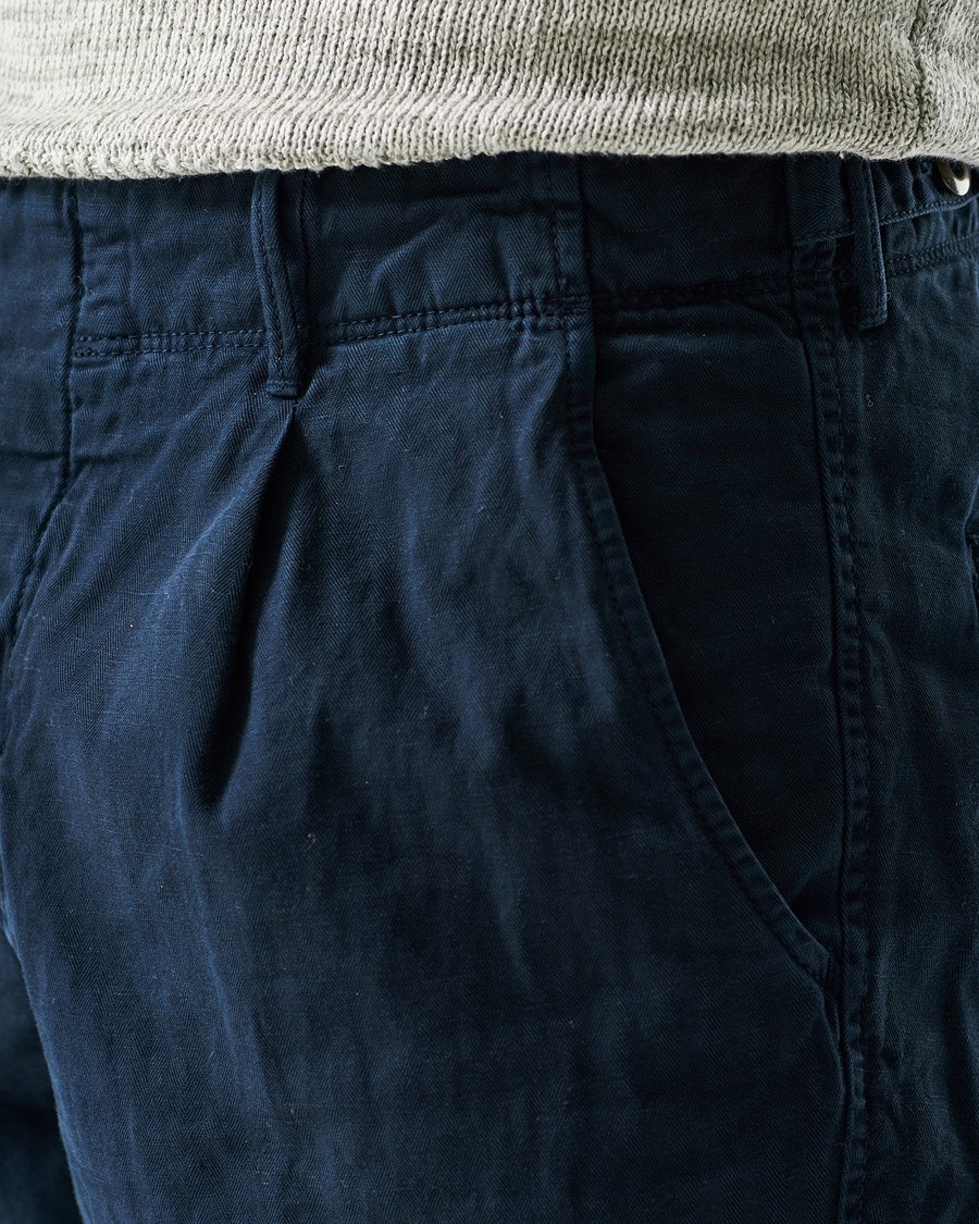 Mies | Housut | Incotex | Tapered Fit Cotton Trousers Navy