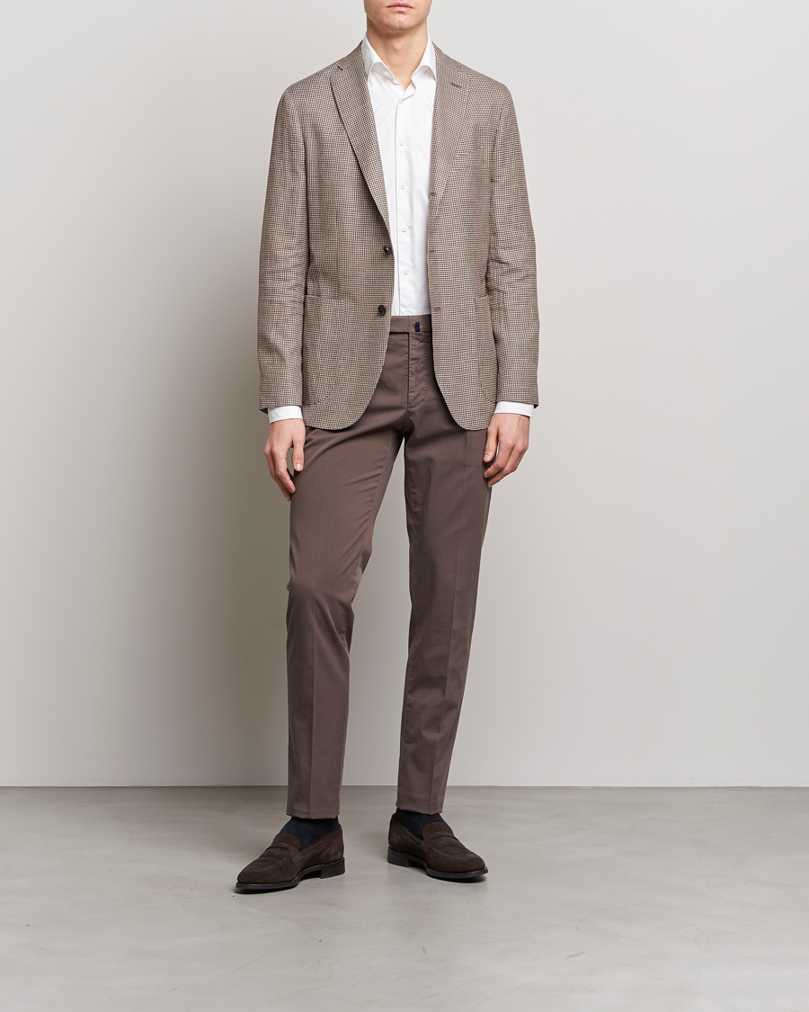 Mies | Housut | Incotex | Slim Fit Comfort Chinos Dark Brown