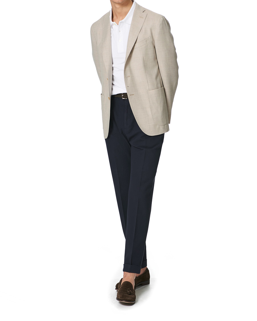 Mies | Housut | Incotex | Carrot Fit Pleated Trousers Navy