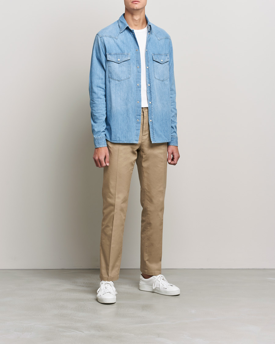 Mies | Kauluspaidat | J.Lindeberg | Carson Western Denim Shirt Bleached Denim