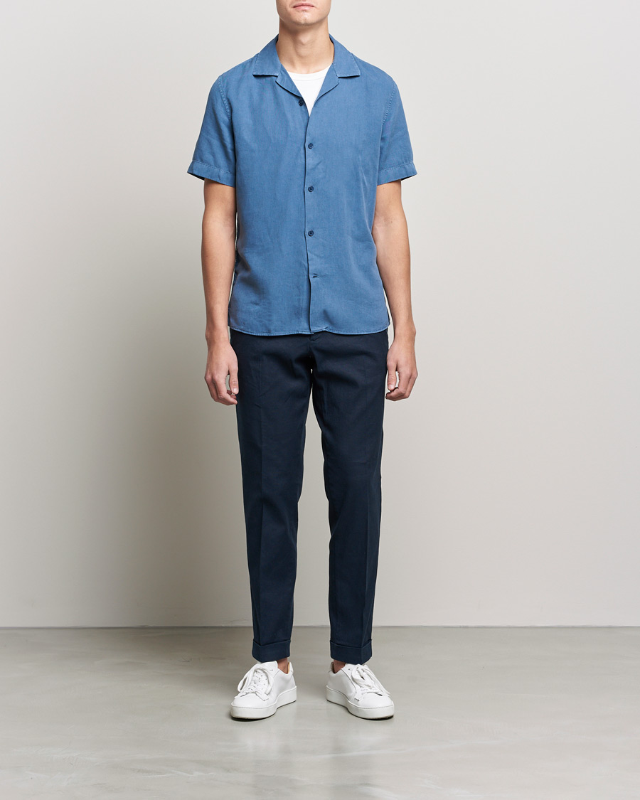 Mies | Housut | J.Lindeberg | Grant Stretch Cotton/Linen Trousers Navy