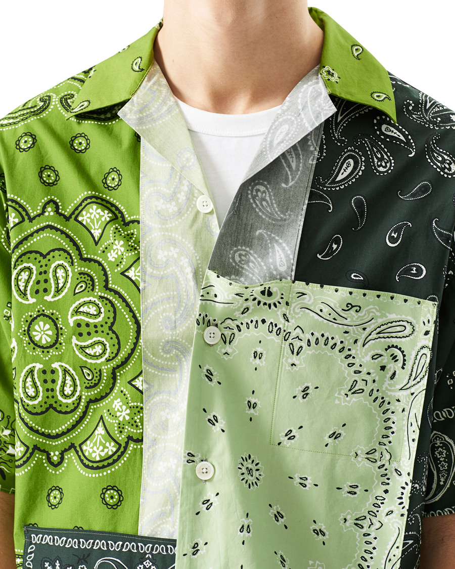 Mies | Kauluspaidat | KENZO | Patchwork Short Sleeves Shirt Green