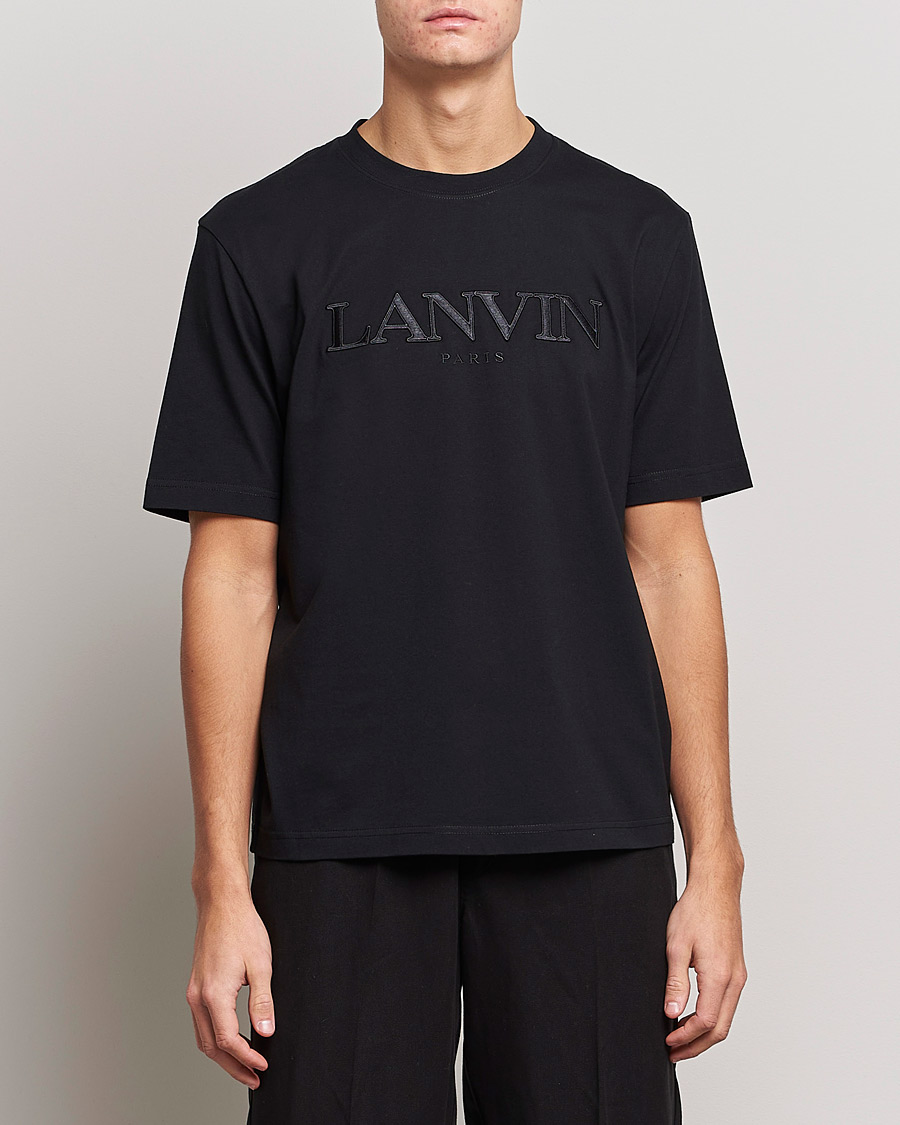 Mies | Lanvin | Lanvin | Embroidered Tonal Logo T-Shirt Black