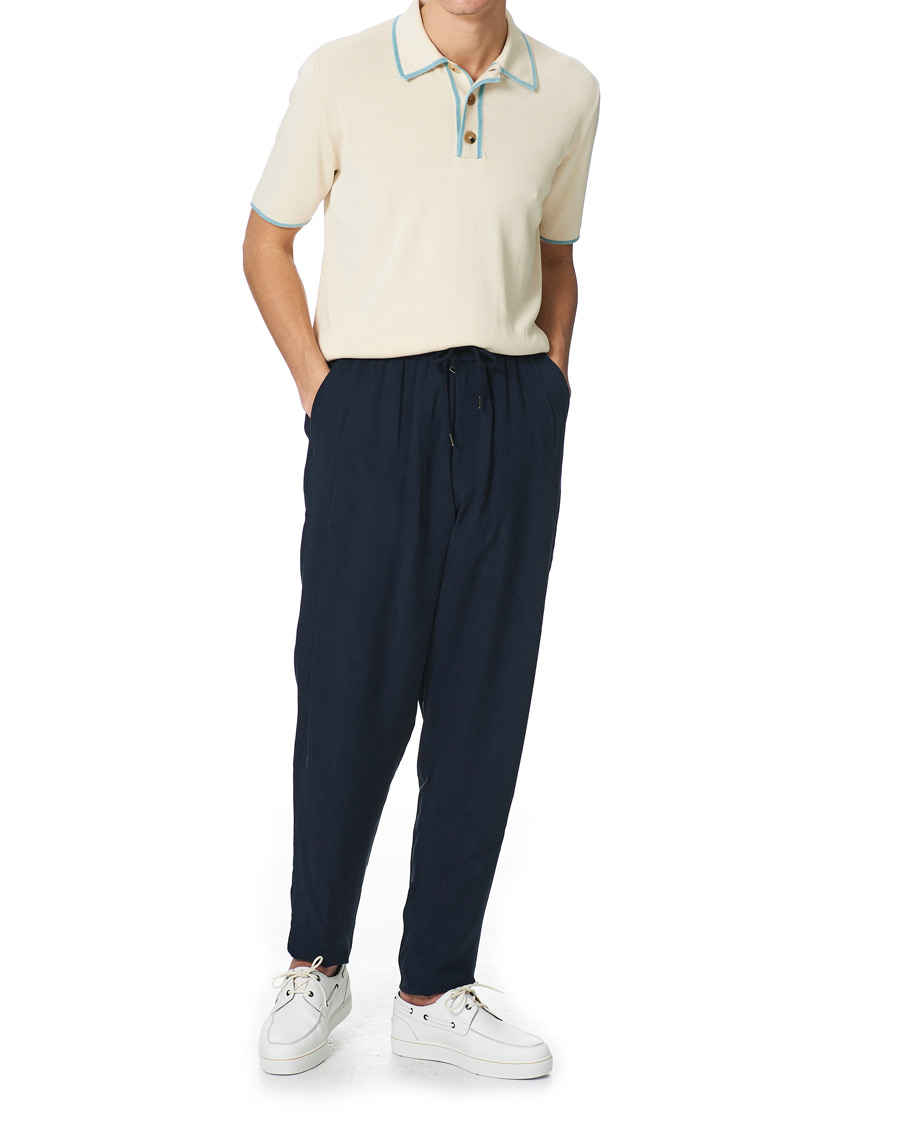 Mies | Pikeet | Lanvin | Knitted Short Sleeve Polo Ecru