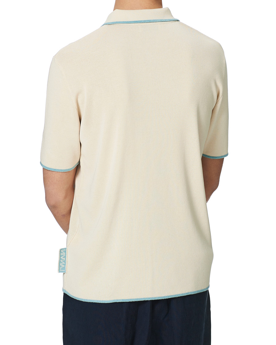 Mies | Pikeet | Lanvin | Knitted Short Sleeve Polo Ecru