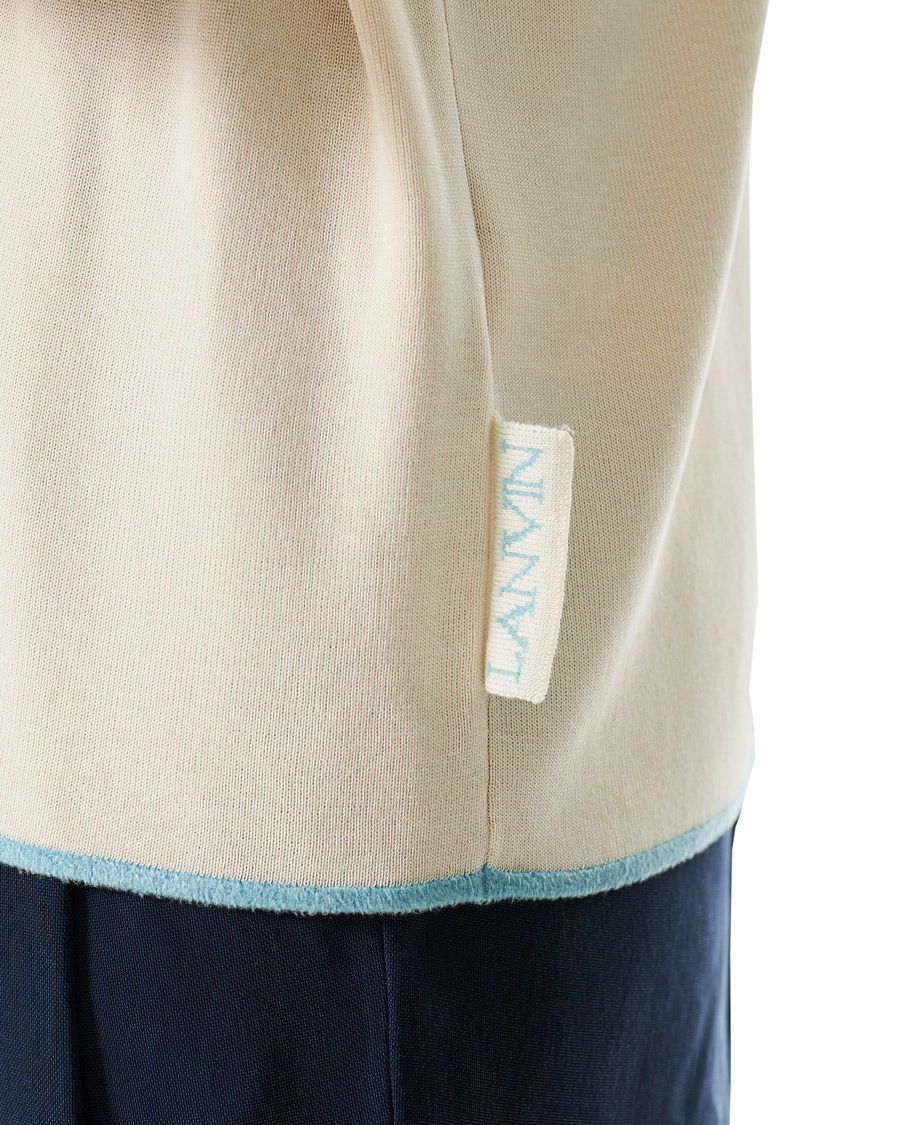 Mies | Pikeet | Lanvin | Knitted Short Sleeve Polo Ecru