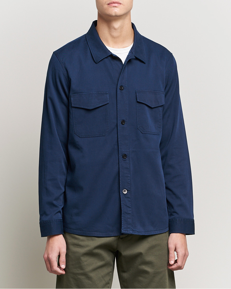 Mies | Kauluspaidat | NN07 | Bernard Tencel Overshirt Navy