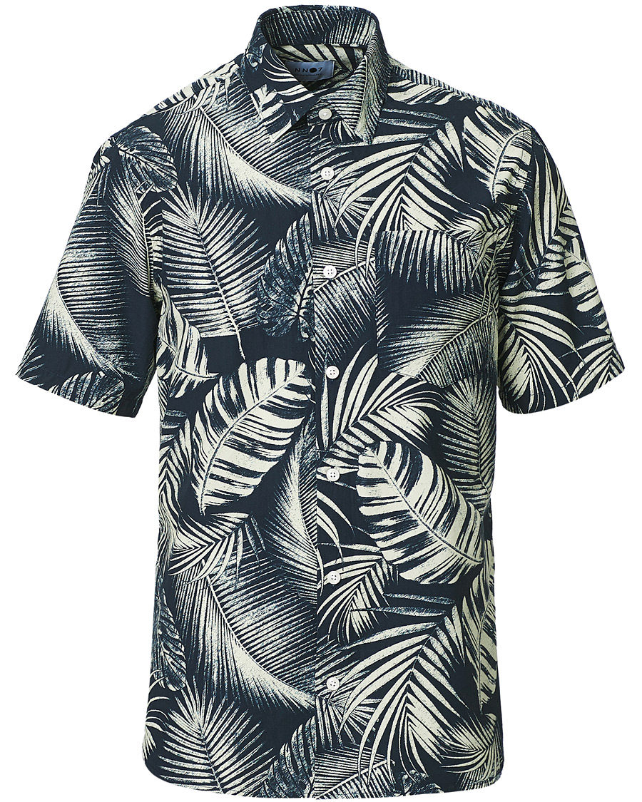 Mies | Kauluspaidat | NN07 | Errico Printed Short Sleeve Shirt Blue