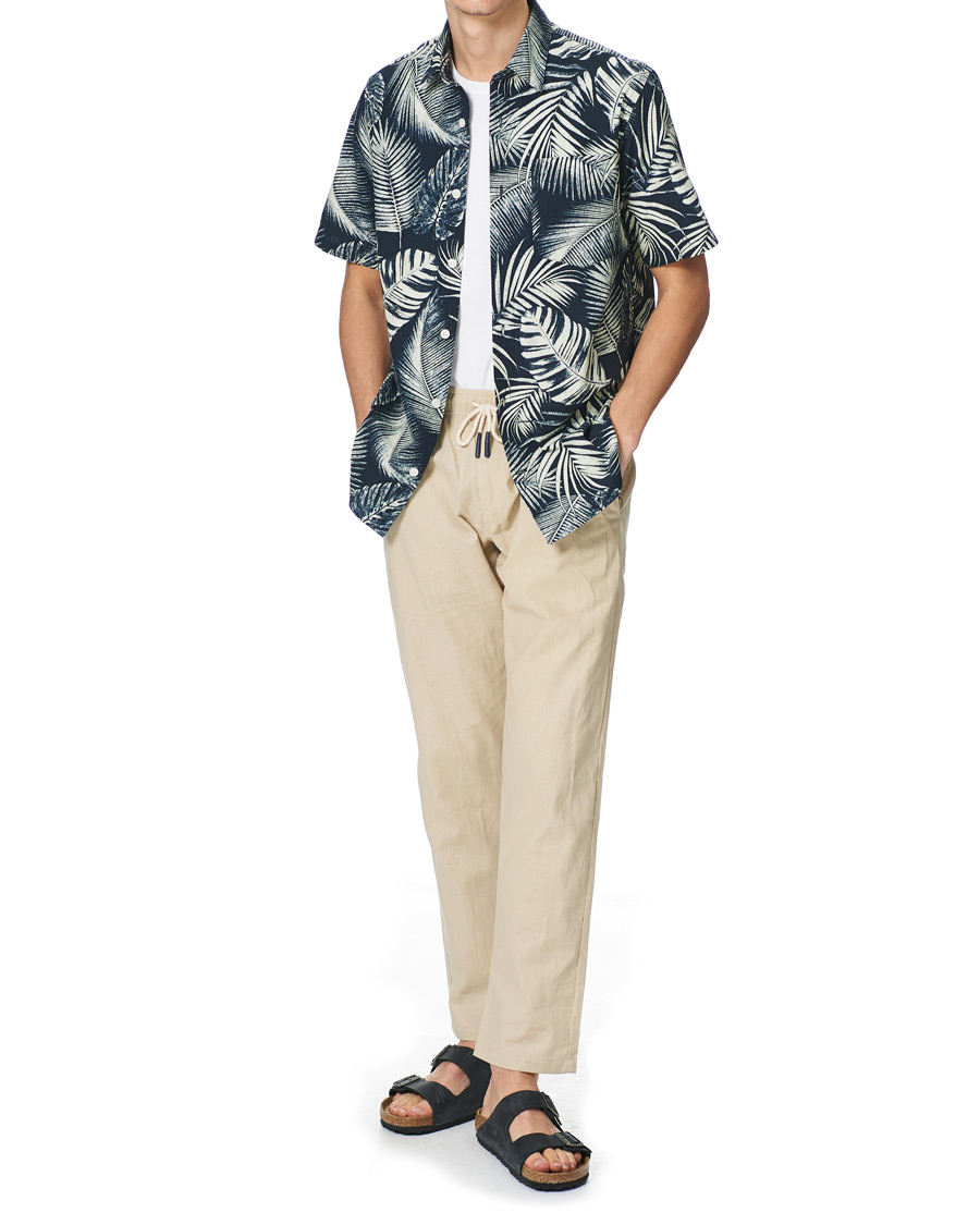 Mies | Kauluspaidat | NN07 | Errico Printed Short Sleeve Shirt Blue