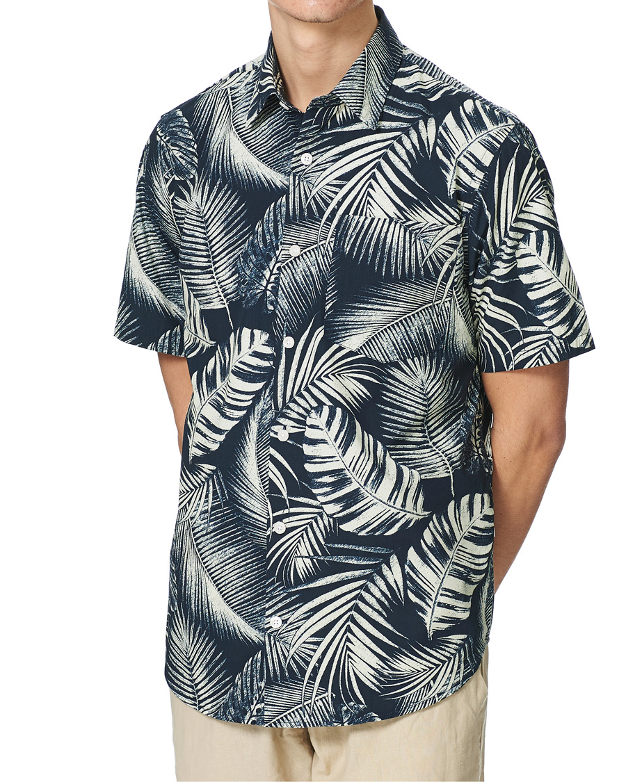 Mies | Kauluspaidat | NN07 | Errico Printed Short Sleeve Shirt Blue