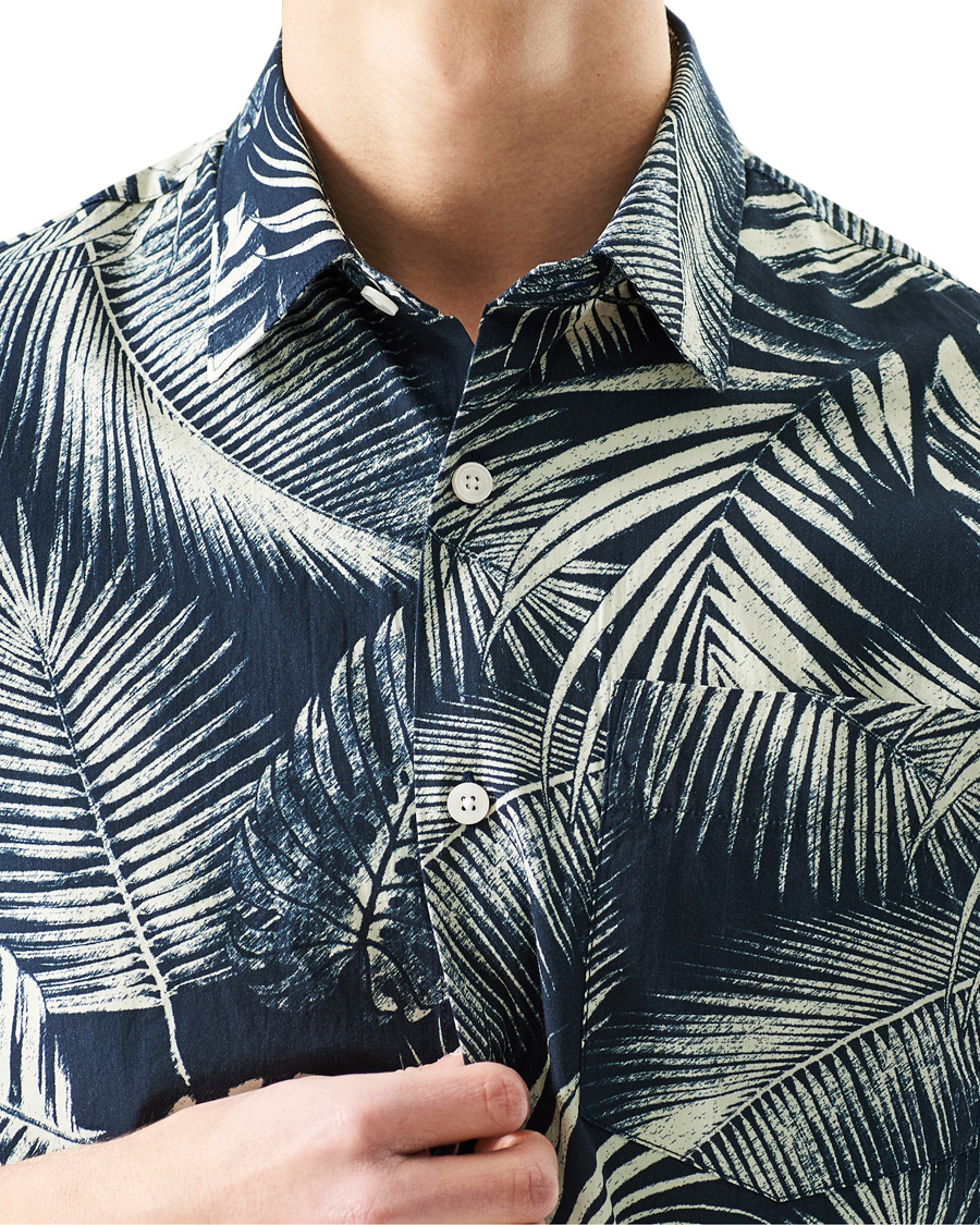Mies | Kauluspaidat | NN07 | Errico Printed Short Sleeve Shirt Blue