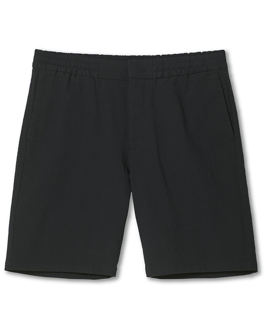 Mies | Shortsit | NN07 | Foss Seersucker Drawstring Shorts Black