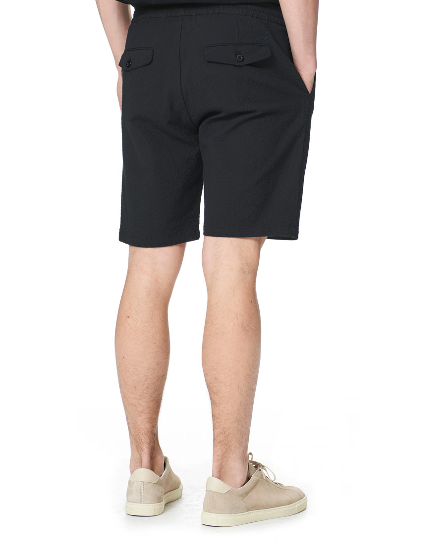 Mies | Shortsit | NN07 | Foss Seersucker Drawstring Shorts Black