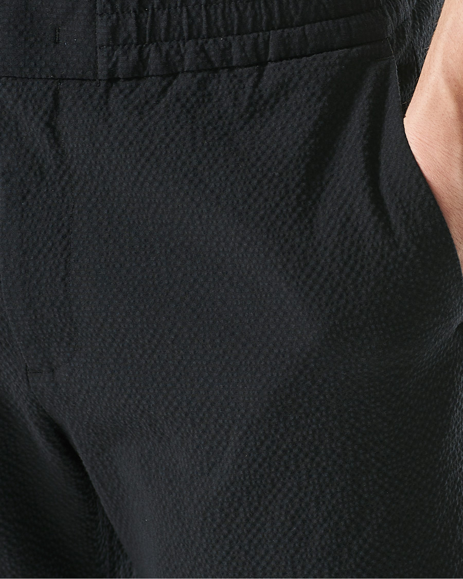 Mies | Shortsit | NN07 | Foss Seersucker Drawstring Shorts Black