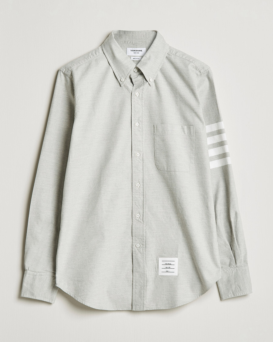 Miehet |  | Thom Browne | 4 Bar Flannel Shirt Light Grey