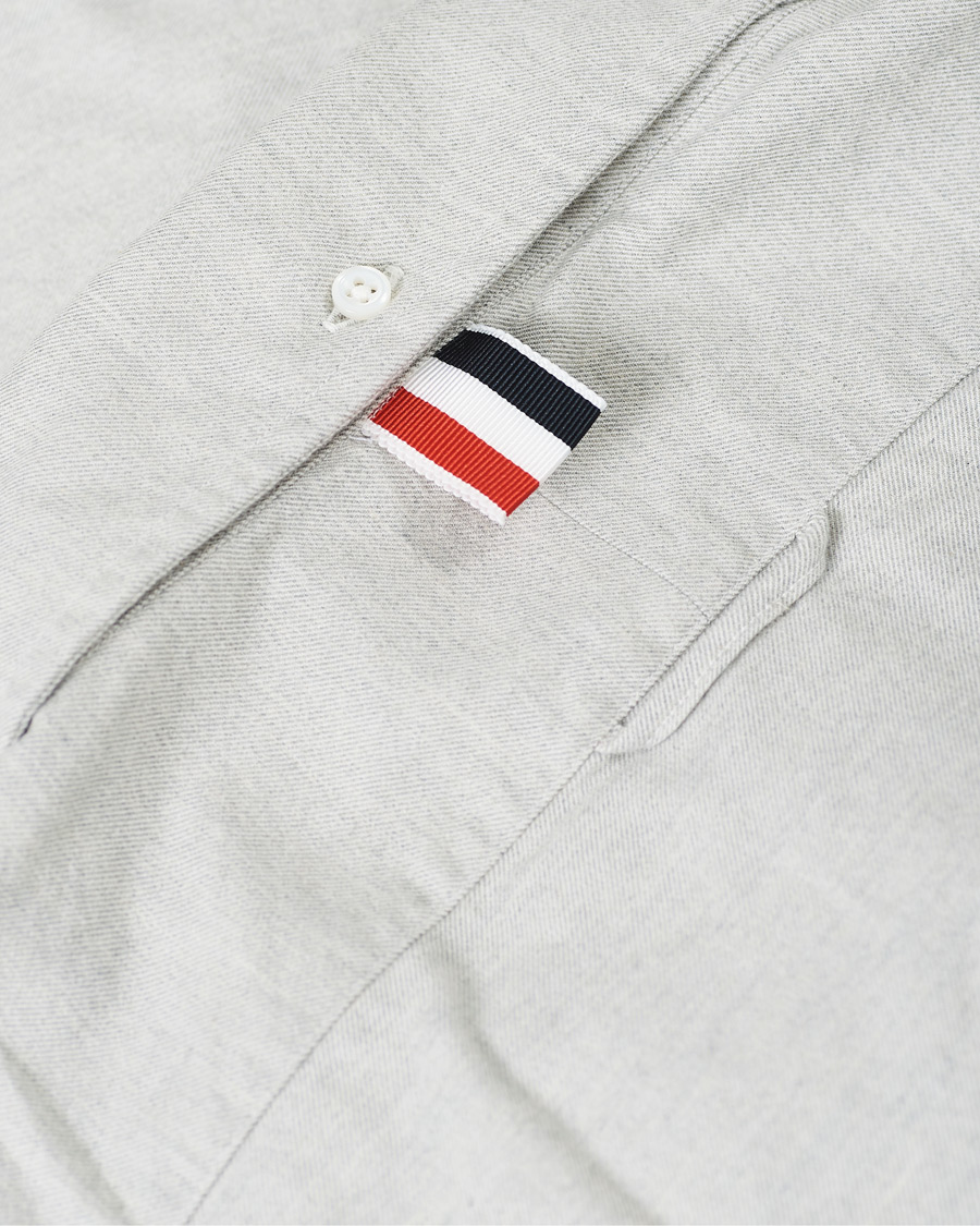 Mies | Kauluspaidat | Thom Browne | 4 Bar Flannel Shirt Light Grey