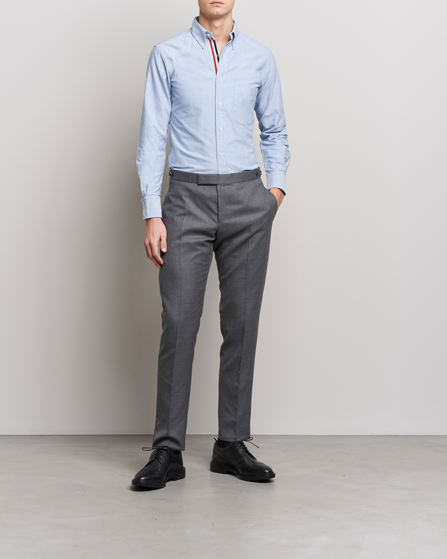 Mies | Kauluspaidat | Thom Browne | Grosgrain Placket Oxford Shirt Light Blue