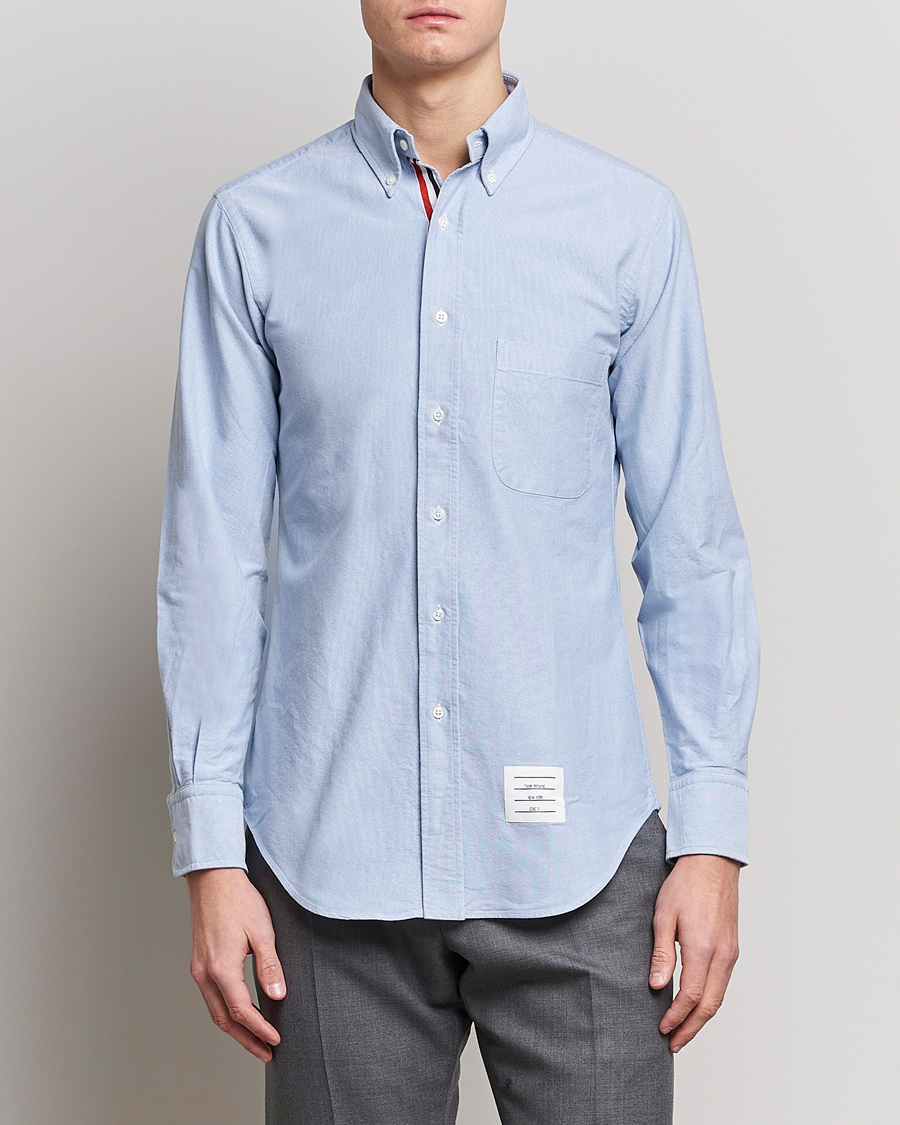 Mies |  | Thom Browne | Grosgrain Placket Oxford Shirt Light Blue
