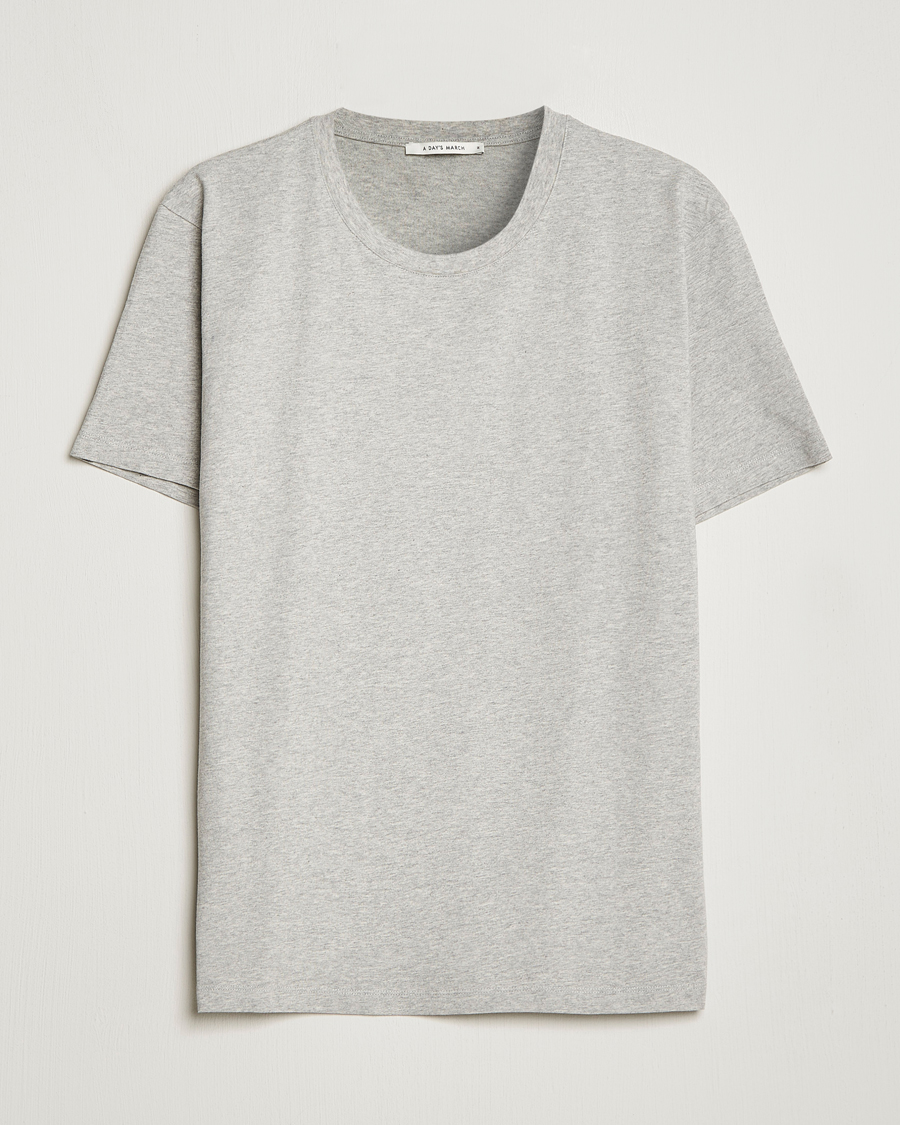 Mies | T-paidat | A Day's March | Classic Fit Tee Grey Melange