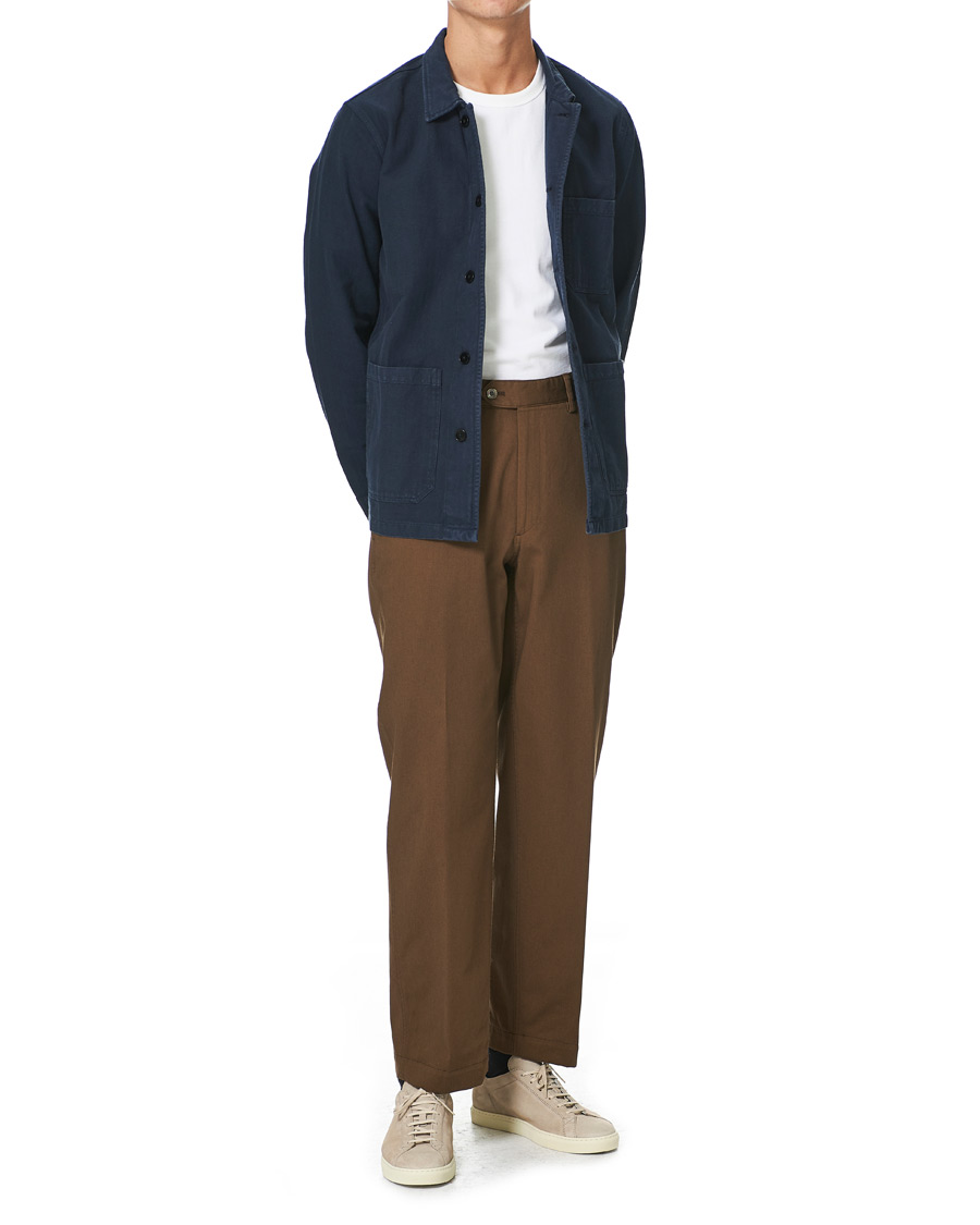 Mies | Kauluspaidat | A Day's March | Original Herringbone Overshirt Navy