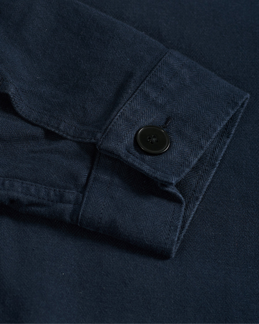 Mies | Kauluspaidat | A Day's March | Original Herringbone Overshirt Navy
