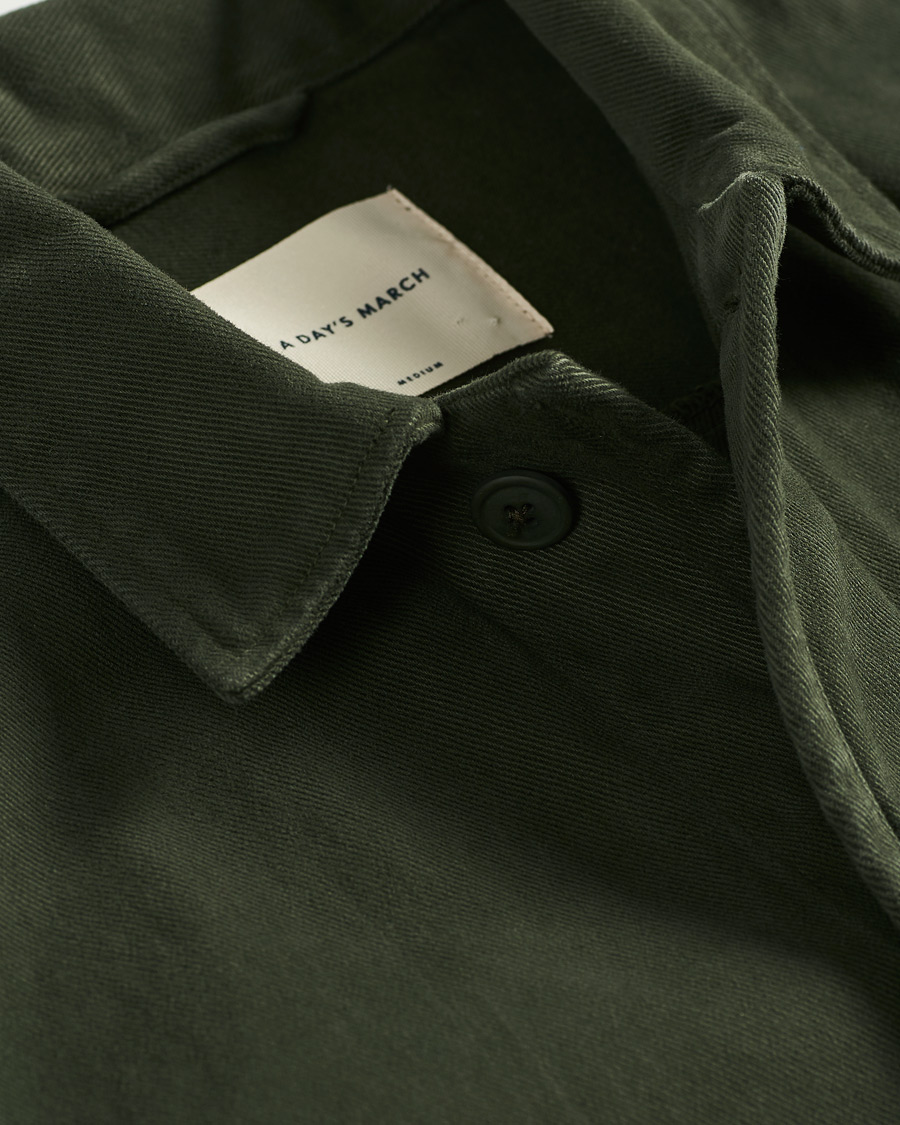 Mies | Kauluspaidat | A Day's March | Sturdy Twill Patch Pocket Overshirt Forest