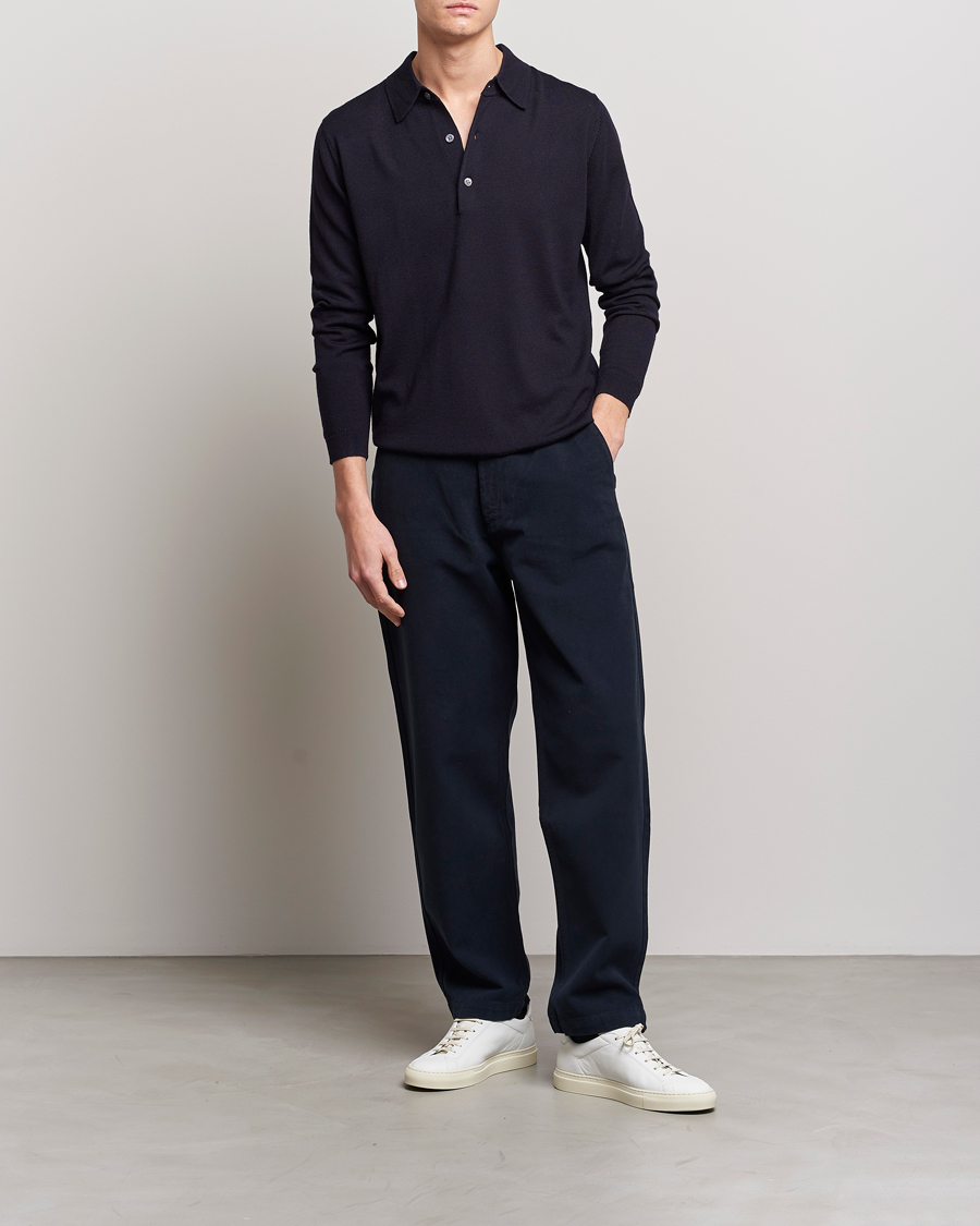 Mies | Business & Beyond | A Day's March | Ambroz Merino Polo Navy