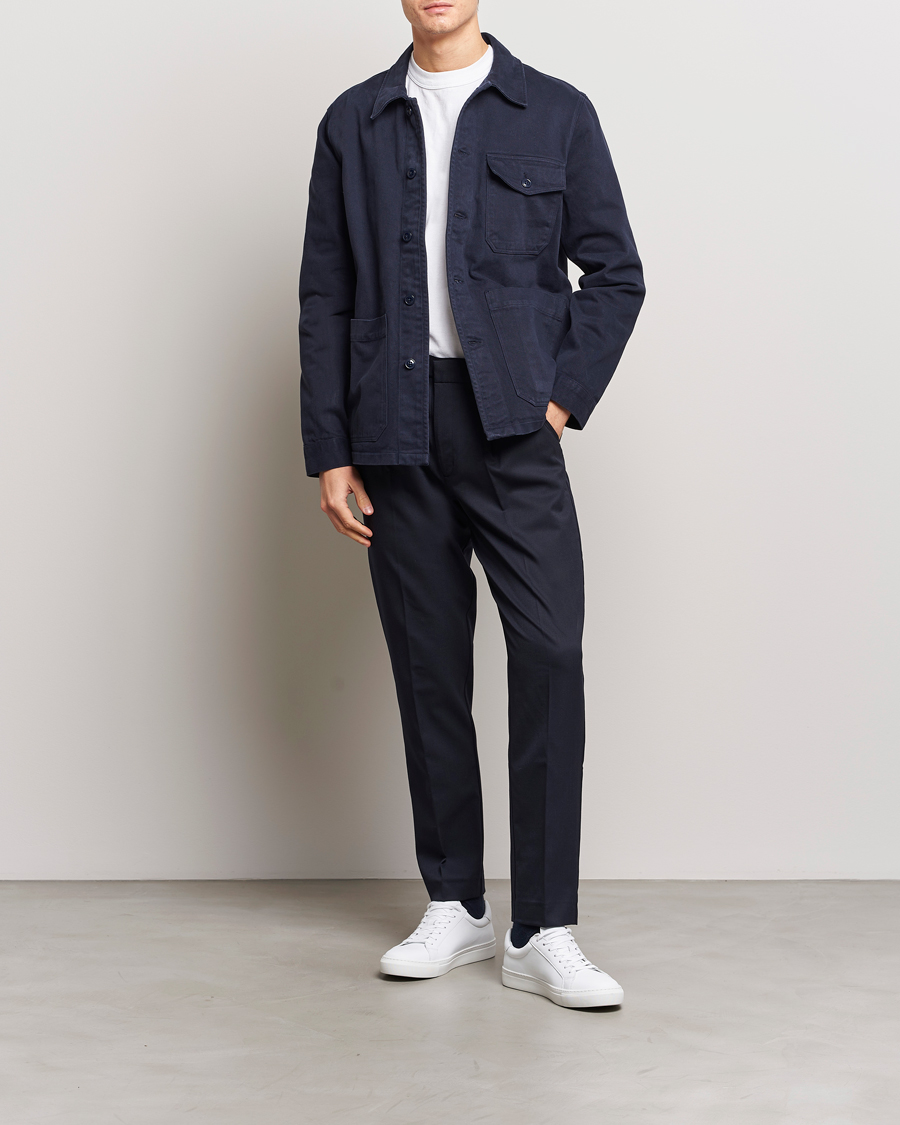 Mies |  | A Day's March | Smart Trousers Wool Twill Navy