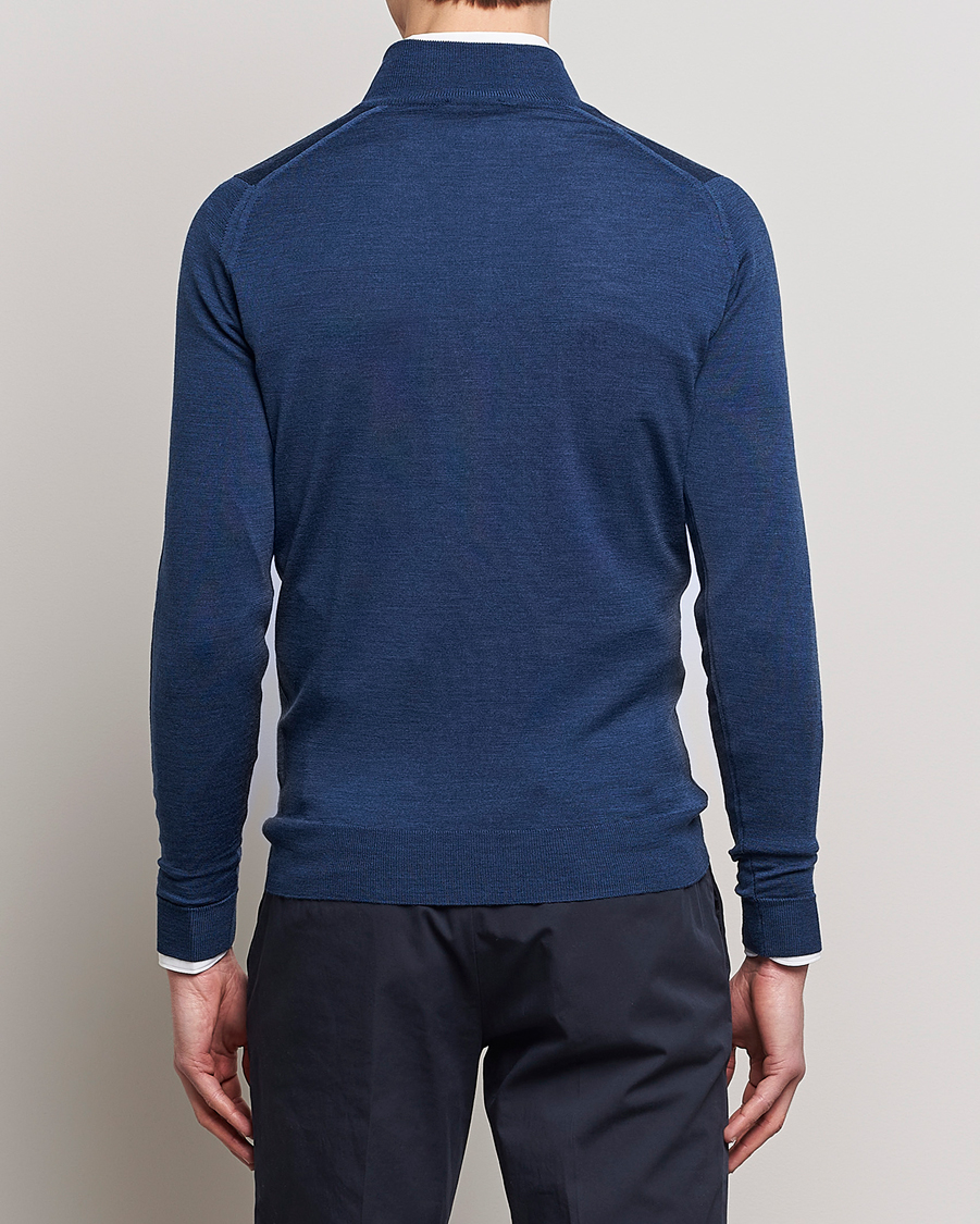Mies | Puserot | John Smedley | Barrow Extra Fine Merino Half Zip Indigo