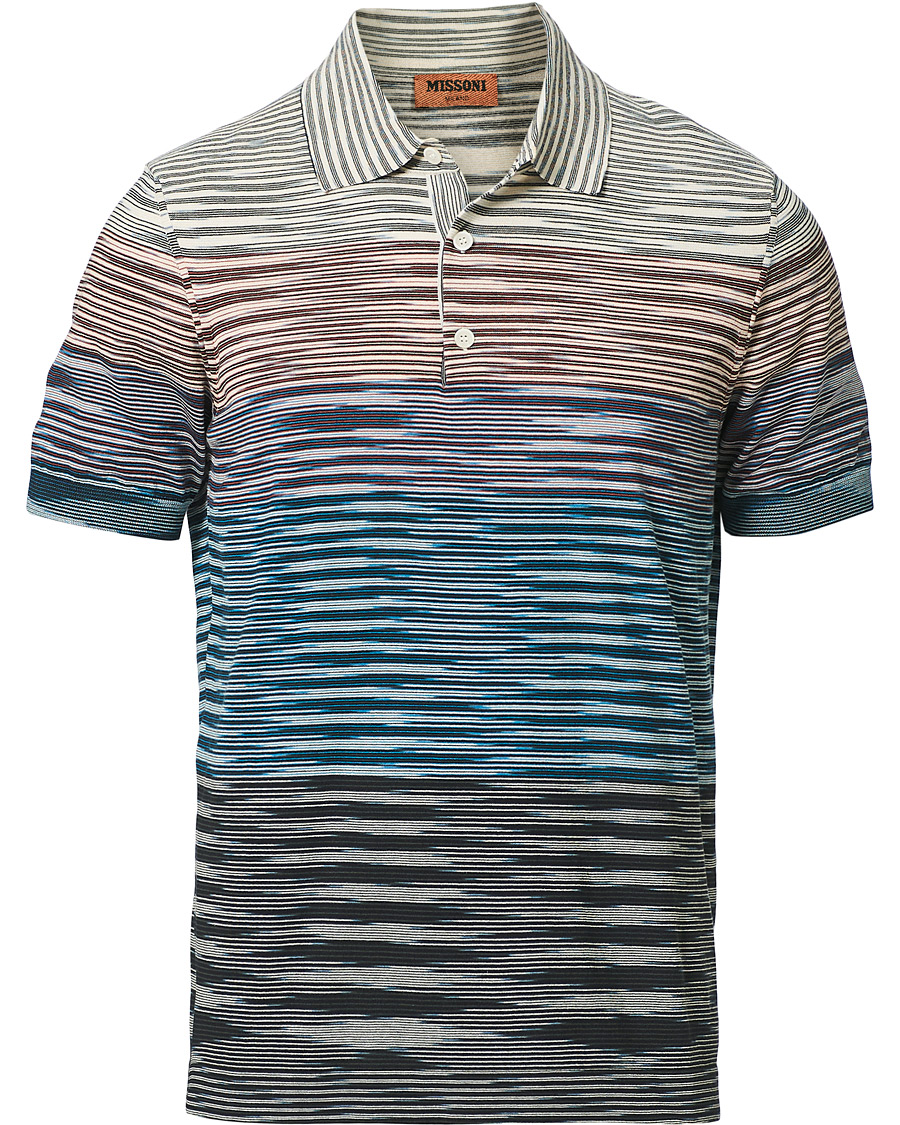 Mies | Pikeet | Missoni | Degradé Knitted Short Sleeve Polo Multicolour