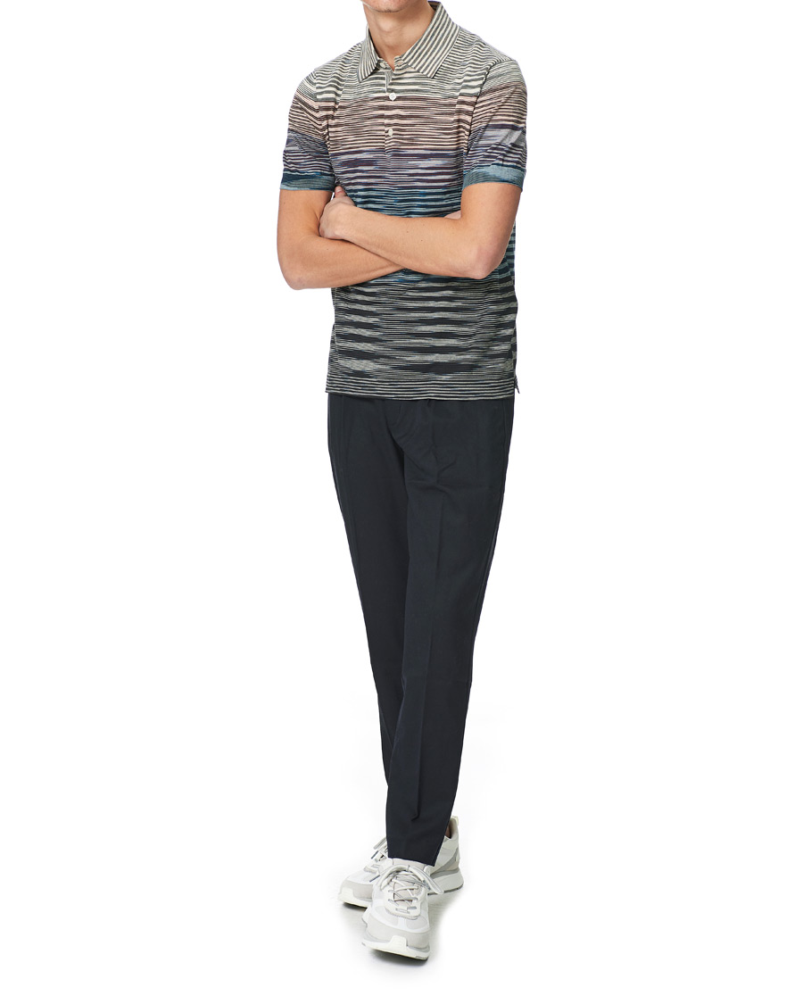 Mies | Pikeet | Missoni | Degradé Knitted Short Sleeve Polo Multicolour