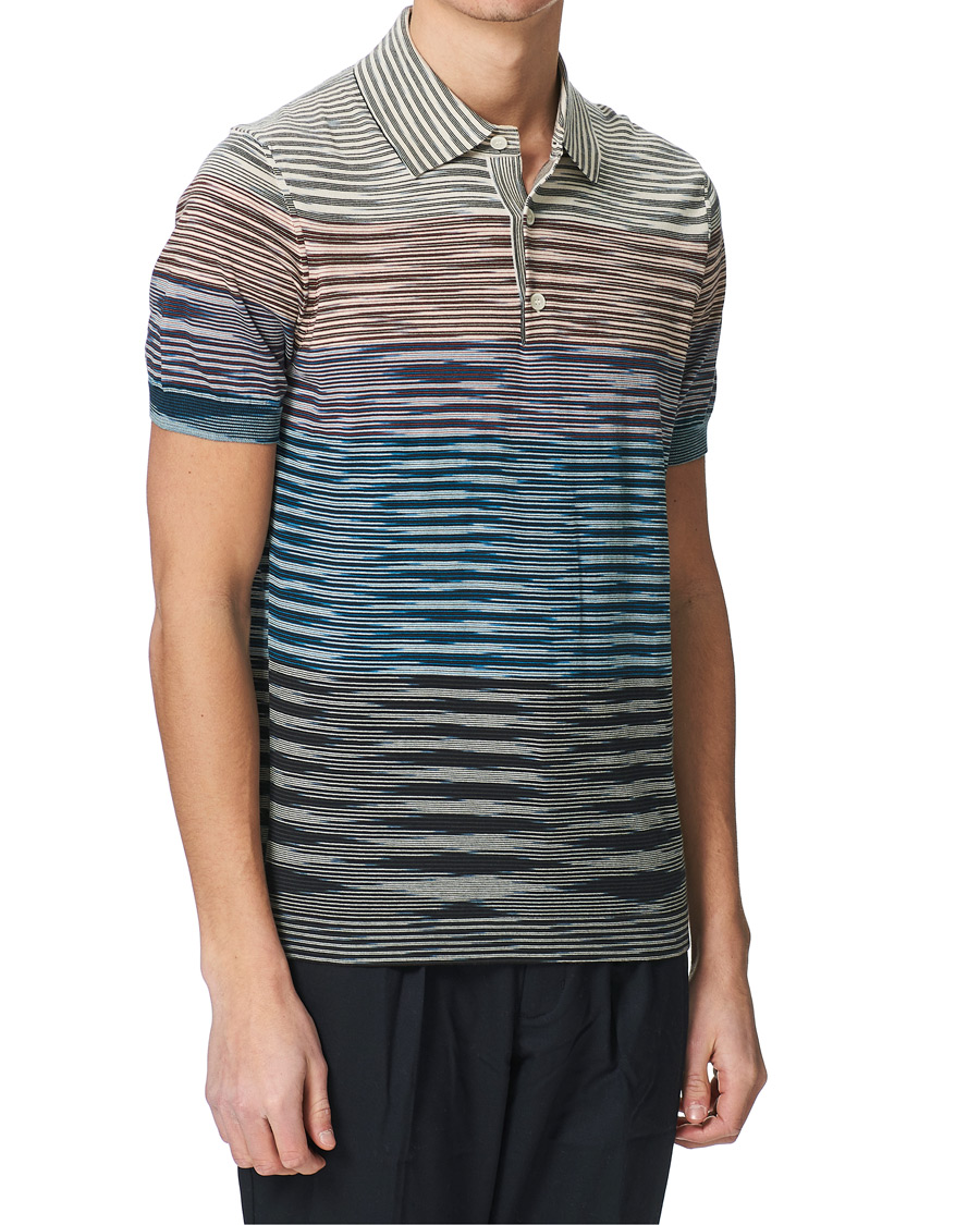 Mies | Pikeet | Missoni | Degradé Knitted Short Sleeve Polo Multicolour