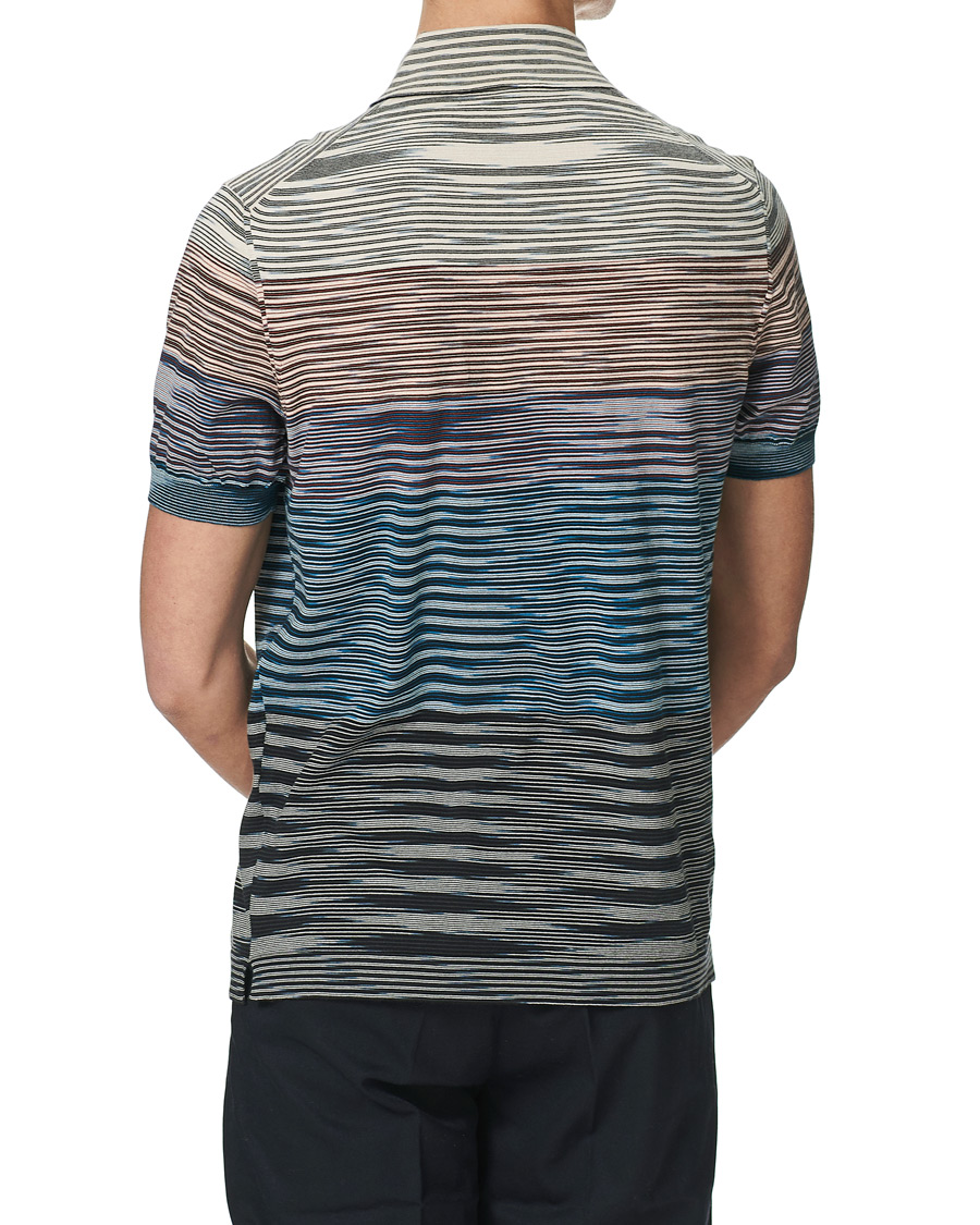 Mies | Pikeet | Missoni | Degradé Knitted Short Sleeve Polo Multicolour