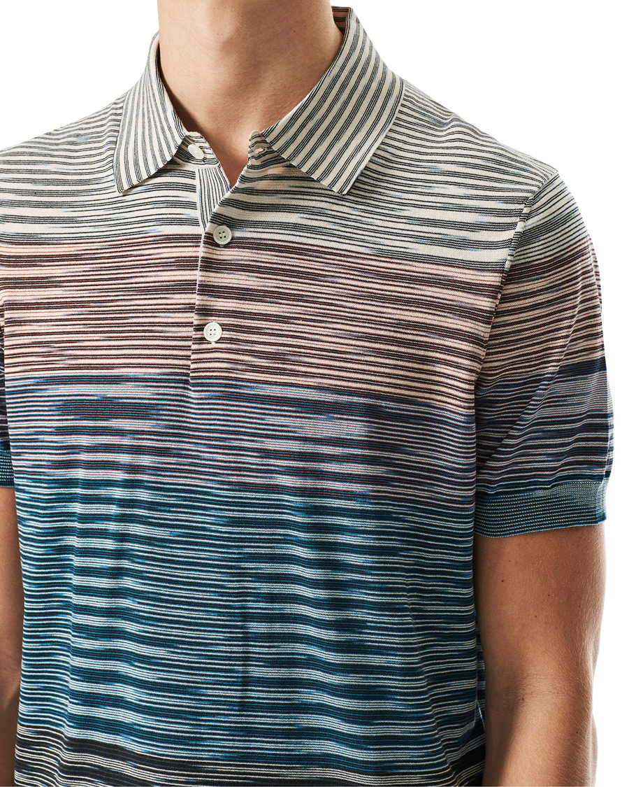 Mies | Pikeet | Missoni | Degradé Knitted Short Sleeve Polo Multicolour