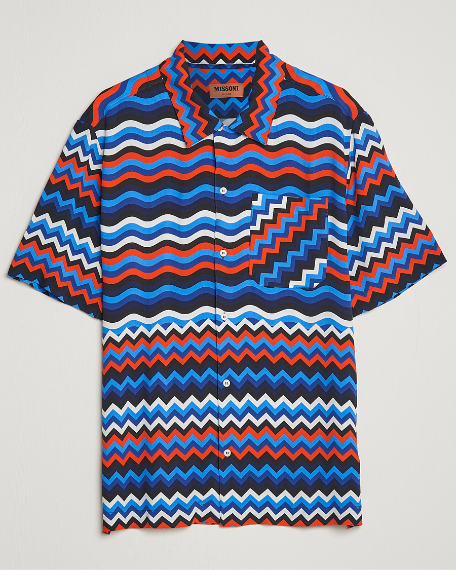 Mies | Kauluspaidat | Missoni | Zig Zag Bowling Shirt Navy/Red