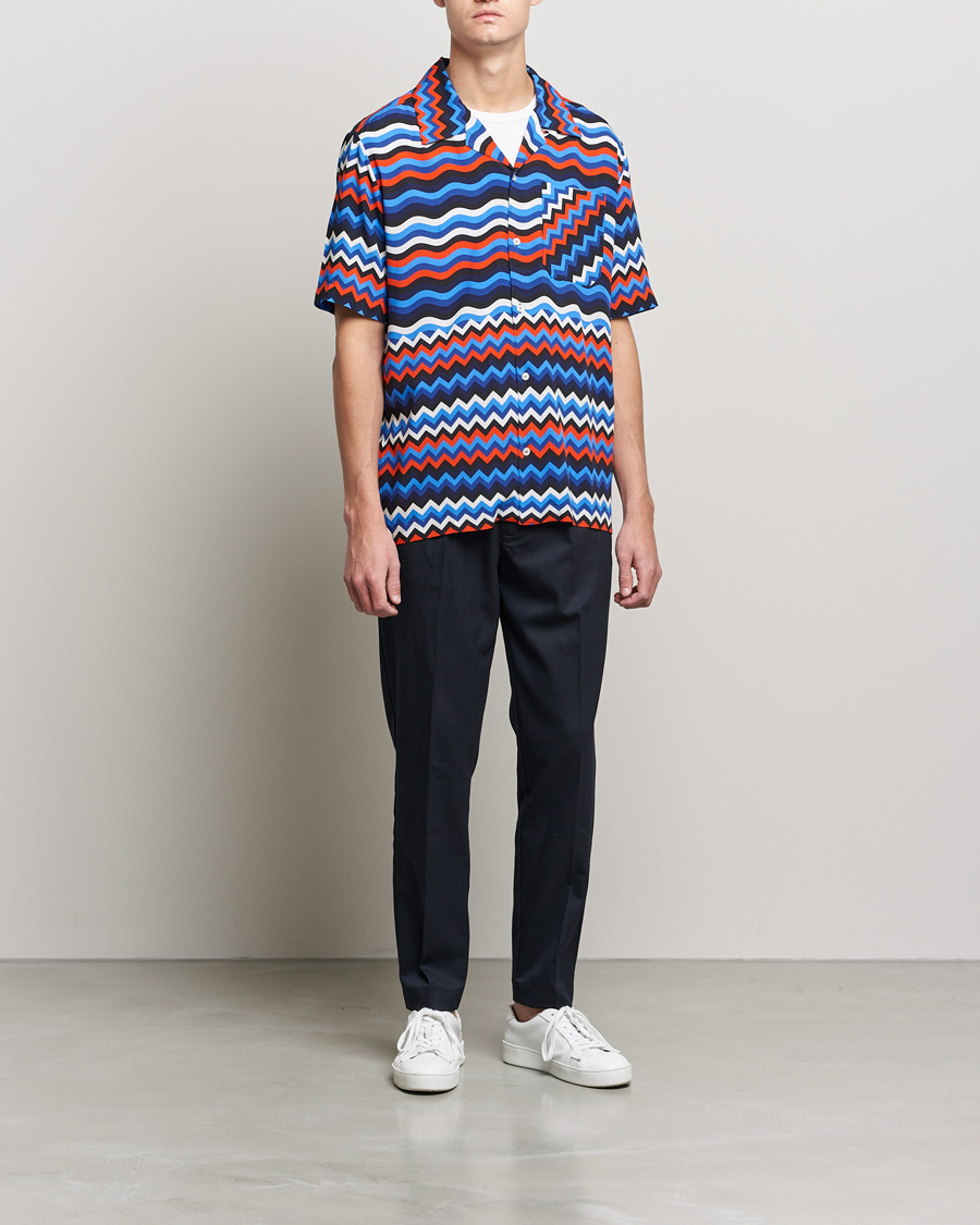 Mies | Kauluspaidat | Missoni | Zig Zag Bowling Shirt Navy/Red
