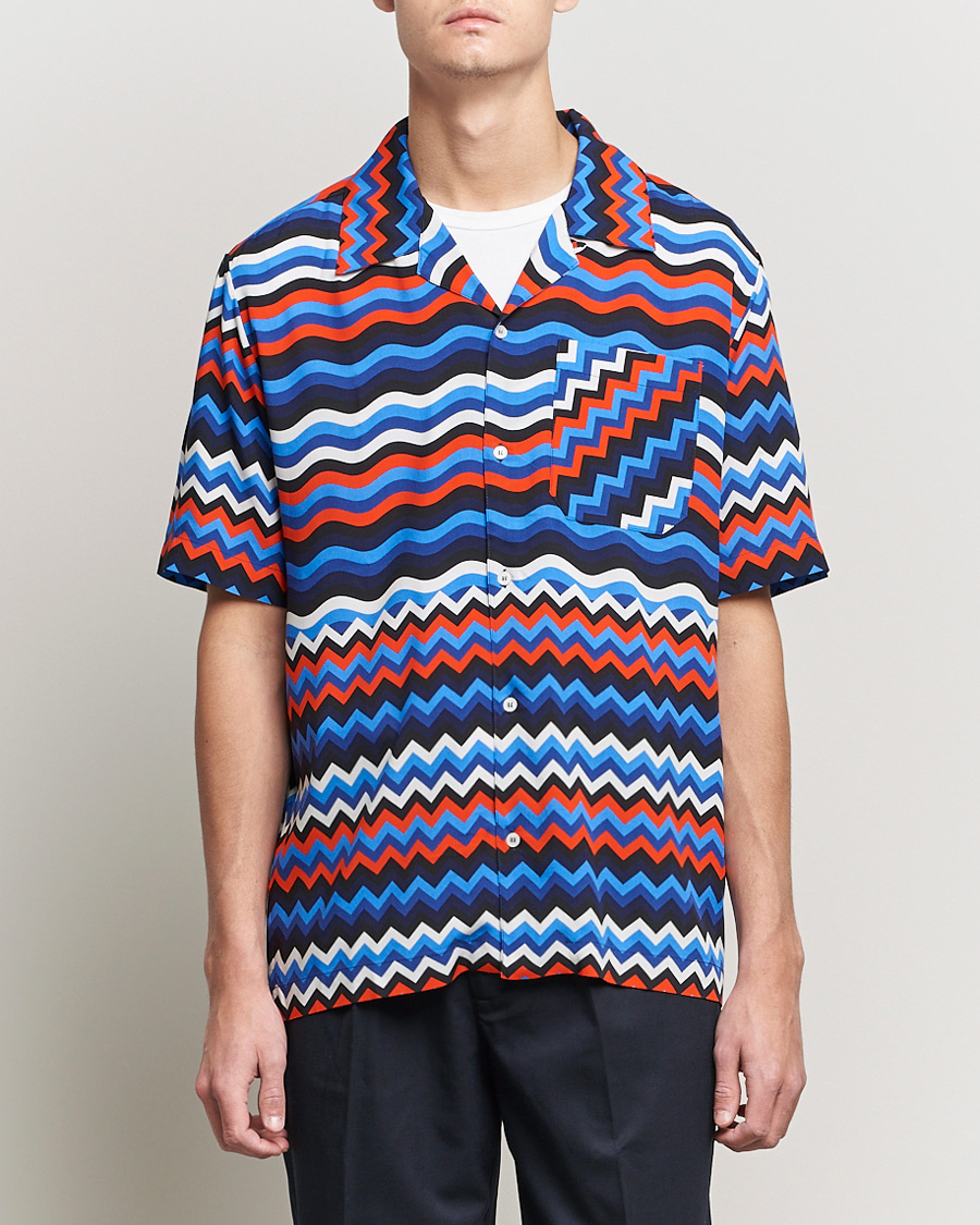 Mies | Kauluspaidat | Missoni | Zig Zag Bowling Shirt Navy/Red