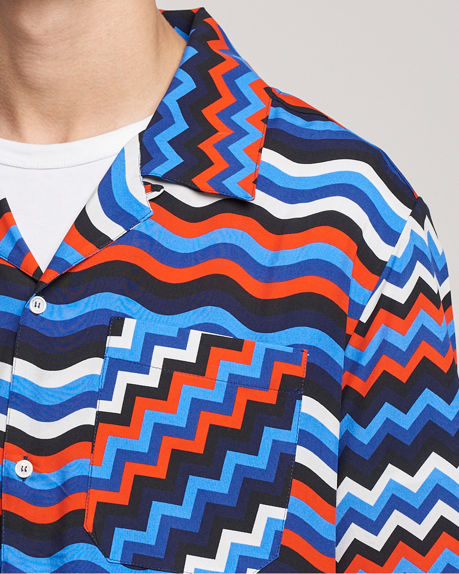 Mies | Kauluspaidat | Missoni | Zig Zag Bowling Shirt Navy/Red