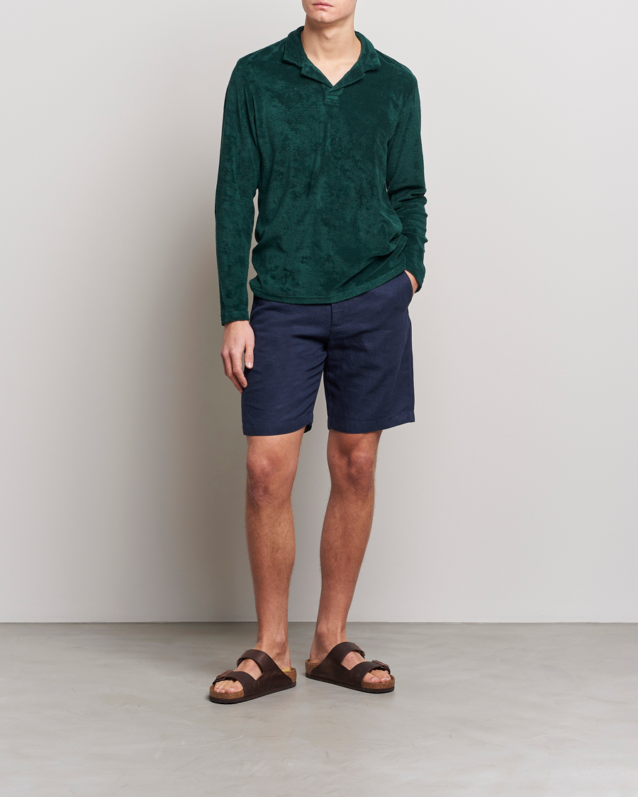 Mies | Puserot | Orlebar Brown | Terry Long Sleeve Polo Racing Green