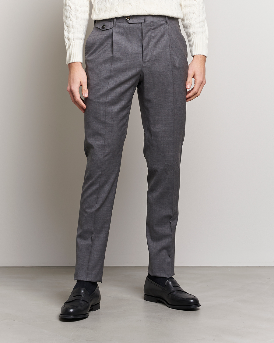 Mies | PT01 | PT01 | Gentleman Fit Wool Trousers Medium Grey