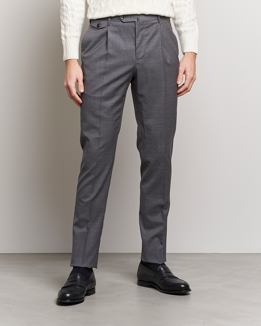 Mies | Housut | PT01 | Gentleman Fit Wool Trousers Medium Grey
