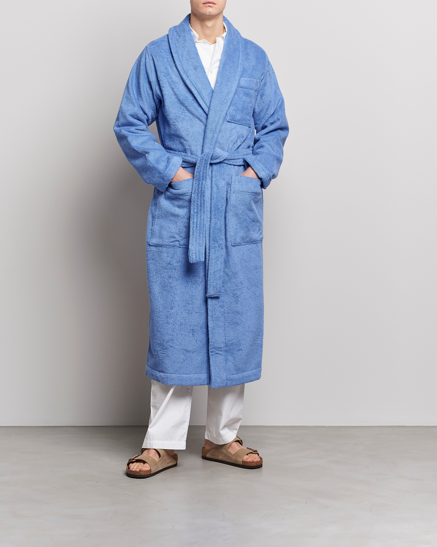 Mies | Yöpuvut ja kylpytakit | Tekla | Organic Terry Classic Bathrobe Clear Blue