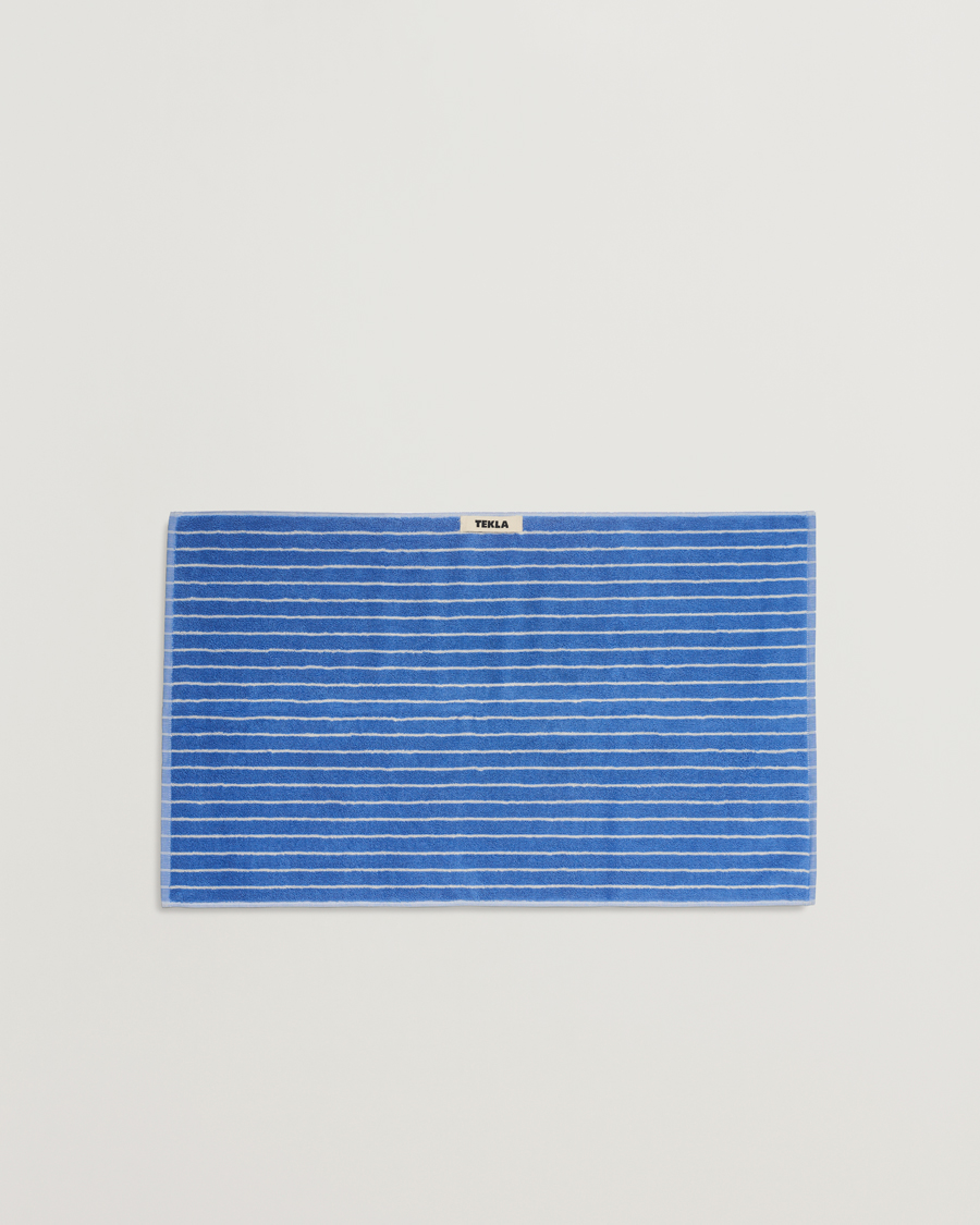 Mies |  | Tekla | Organic Terry Hand Towel Clear Blue Stripes