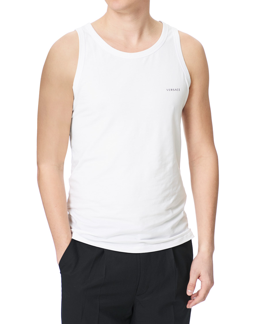 Mies | Hihattomat paidat | Versace | Logo Tank Top White