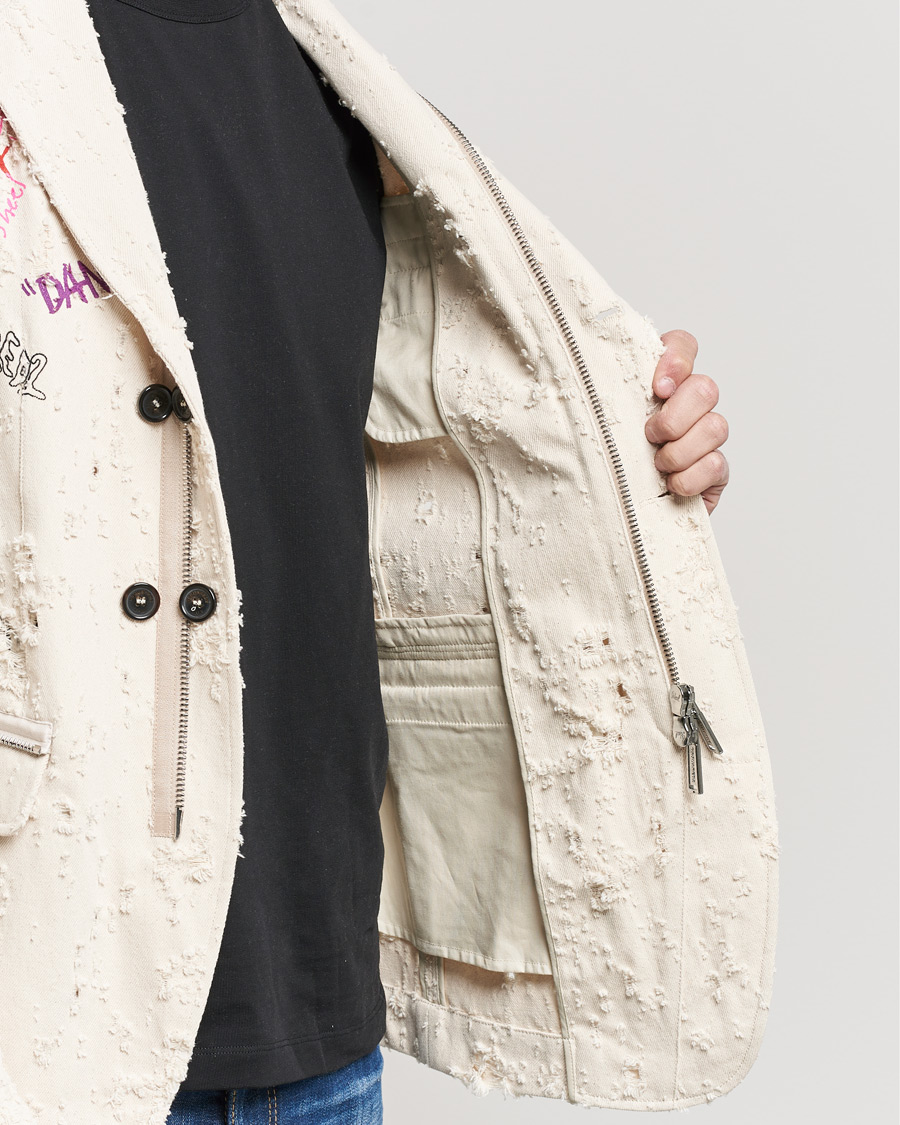 Mies | Pikkutakit | Dsquared2 | Painted Military Blazer Light Beige