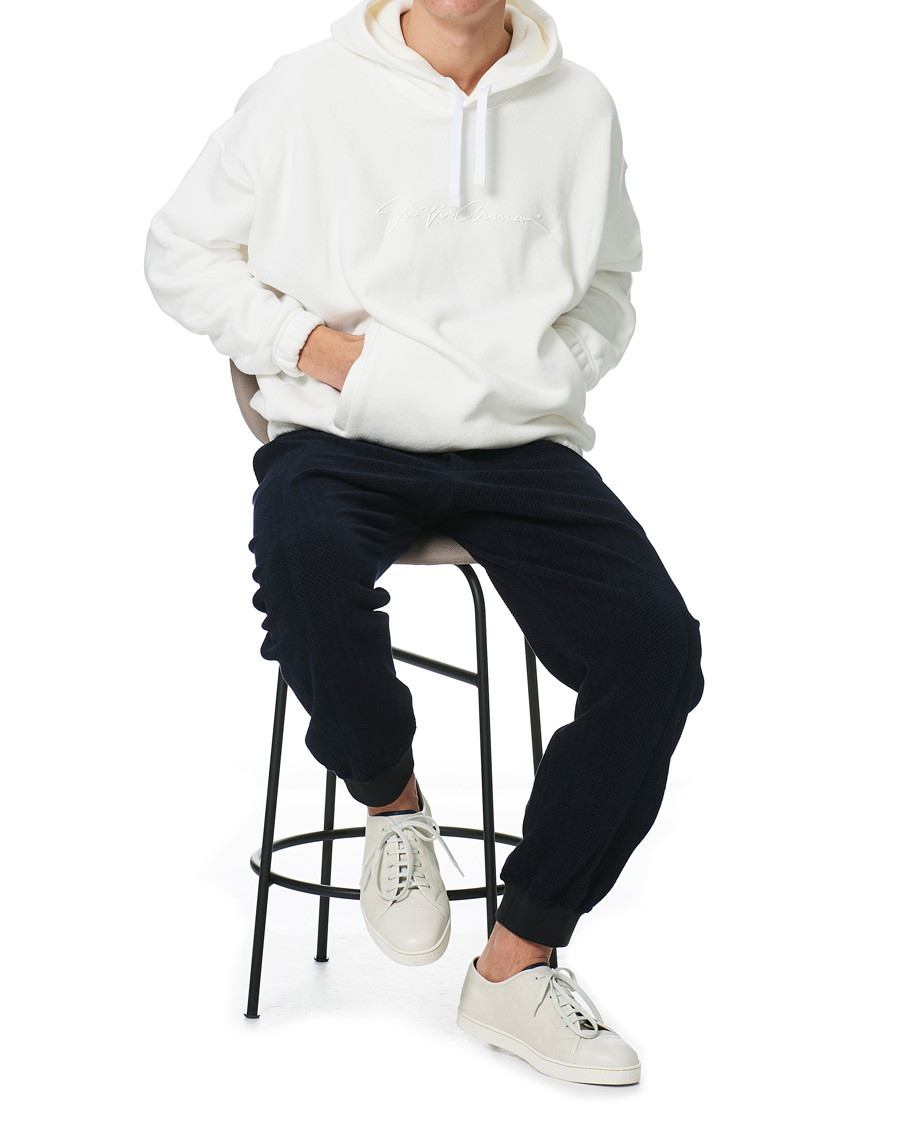 Mies | Puserot | Giorgio Armani | Denim Cotton Hoodie White