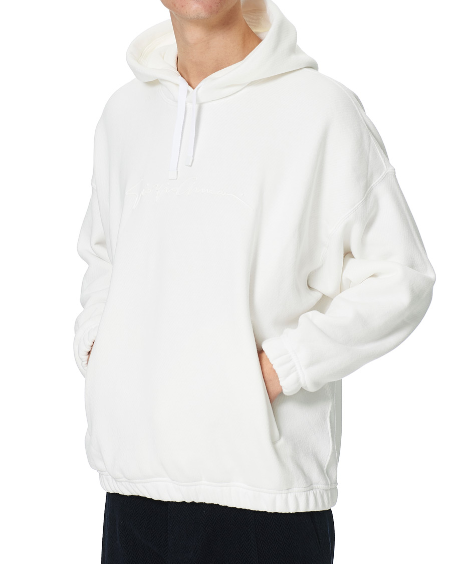Mies | Puserot | Giorgio Armani | Denim Cotton Hoodie White