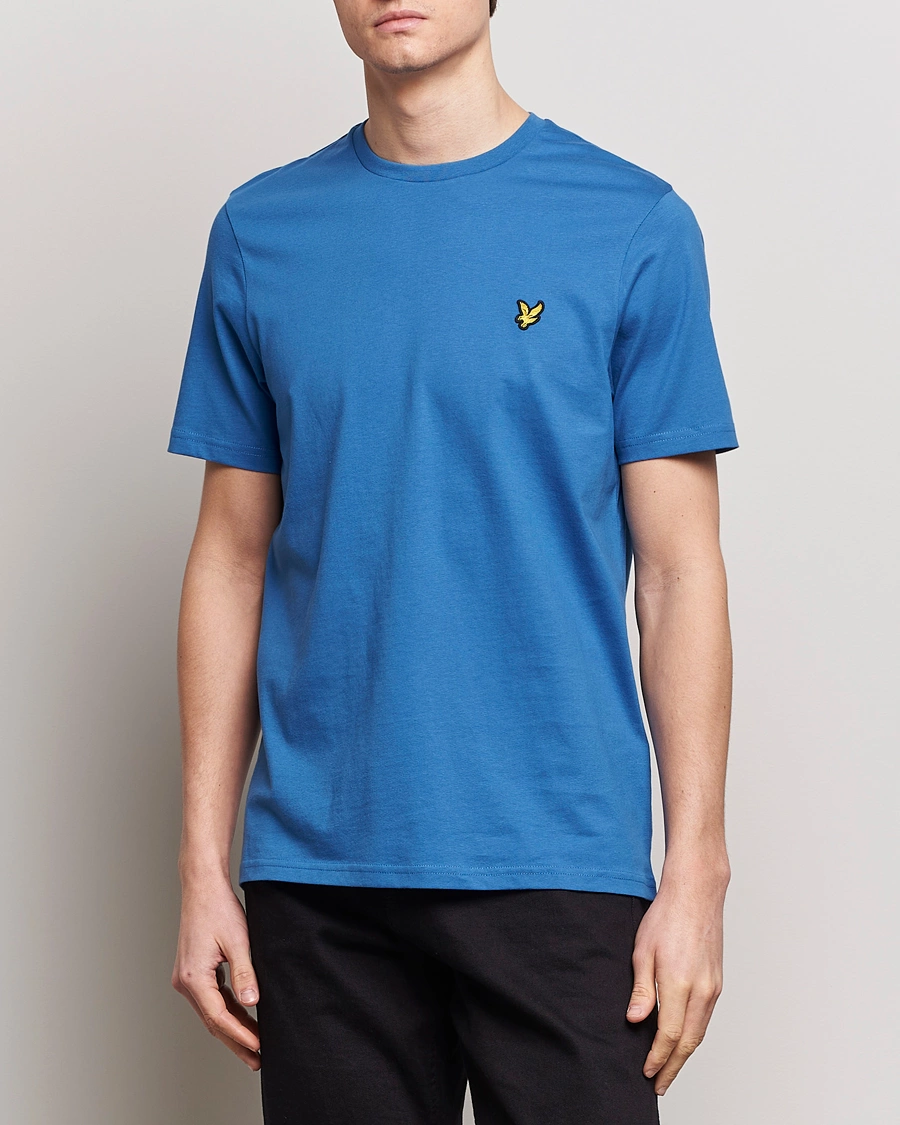 Mies | T-paidat | Lyle & Scott | Crew Neck Organic Cotton T-Shirt Spring Blue